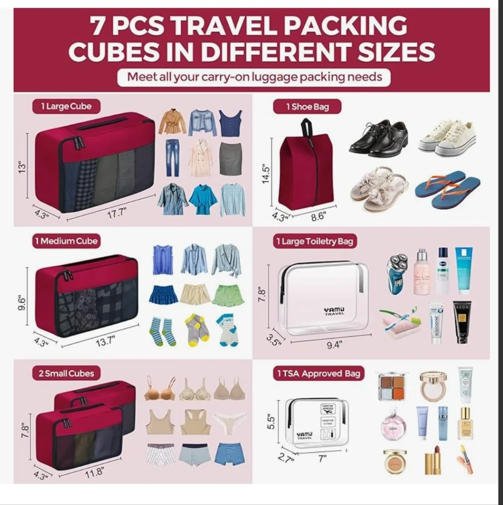TAMIU Travel Packing Waterproof Bags